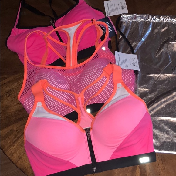 Victoria's Secret Other - Set of 3 NEW Victoria’s Sport Bra’s + gym bag!